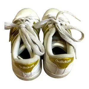 adidas | Shoes | Kids White Andgold Superstar Adidas Sneakers Size 2k  Toddler Girl | Poshmark